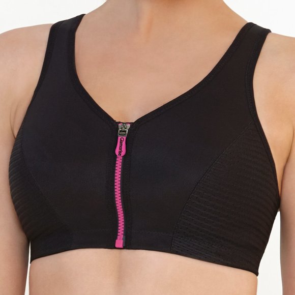 Set of 3! 36B Glamorise SPORT Bra (HIGH-IMPACT) Black (RACERBACK) T-Back Zip NEW - Picture 4 of 16